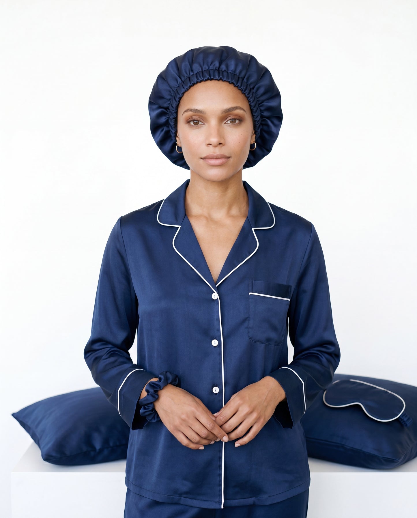 Pack Complet Soie 100% — Pyjama + Taie + Chouchou + Bonnet + Masque de sommeil